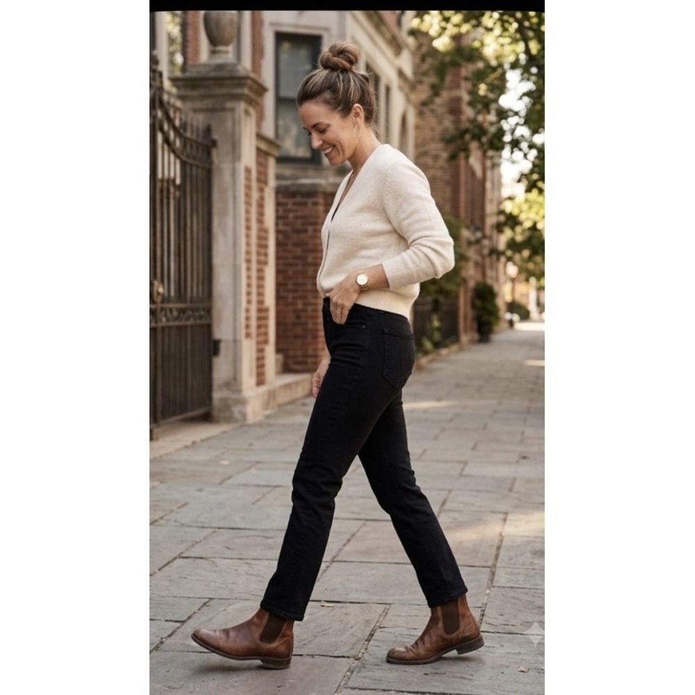 Mother Jeans Tomcat Ankle High Rise Straight Womens Black Sz 29 (29x27)